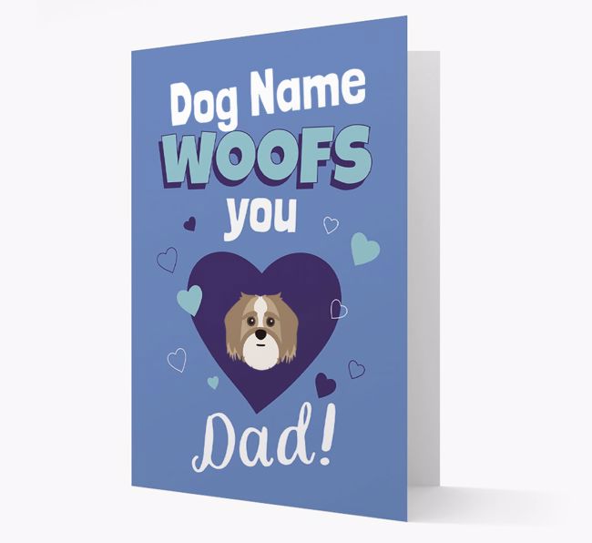 'I Woof You Dad' - Personalised {breedFullName} Card